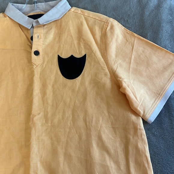 Blvck Scvle Orange Polo Linen Blend Shirt Size L - Picture 3 of 12